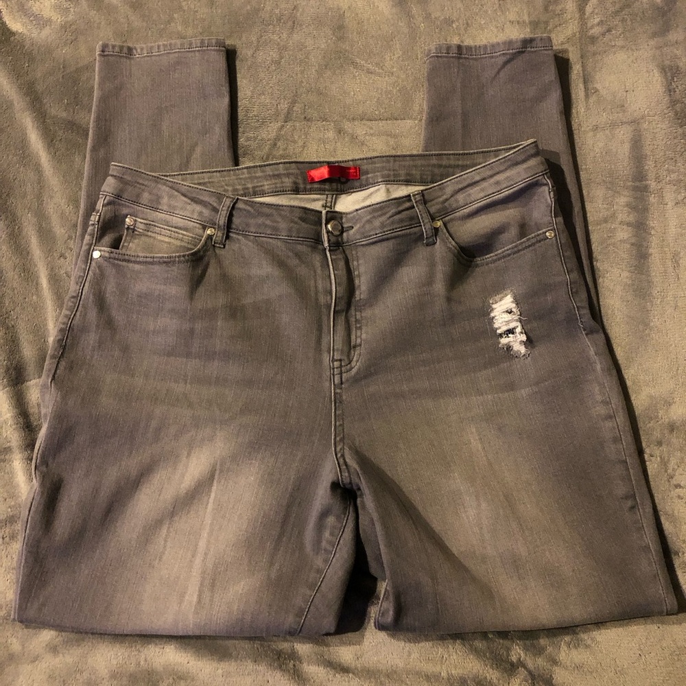 Grey Skinny Jeans with Sequin sz 18
